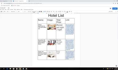 Internet research using Google advanced search(hotel reservation)