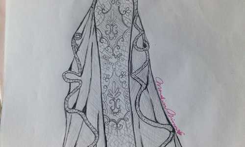 Fashion sketch Gown design