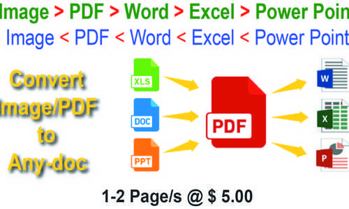 Convert PDF/Image/Scanned doc to word, Excel, PowerPoint