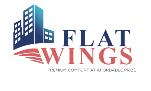 Real estate company logo. logo name is "FLAT WING"