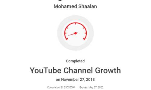 I received a Certification from Google - YouTube Channel Growth on November 27th, 2018.