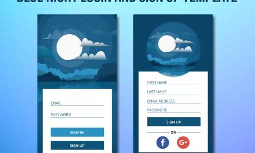 Blue Login and Sign Up Android Template