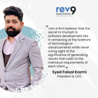 Syed Faisal Kazmi, CEO of Rev9Solutions