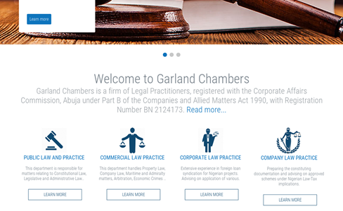 Gharland Chambers website design