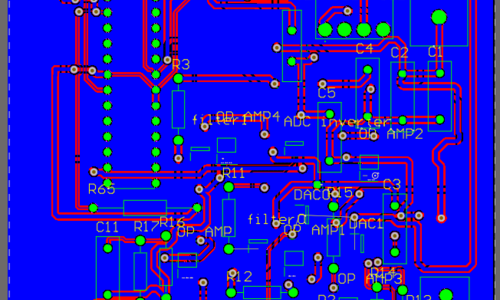 Alitum 2 layer PCB board bottom view.