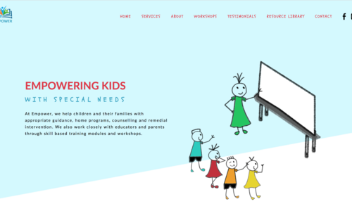 Empower is a training center started for kids with special needs. According to client needs brief created the illustrations and website designs going with the theme of the service and developed the website as wellHere is the website link - http://empowerus.in