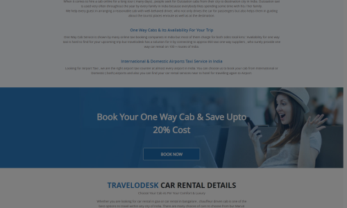 Travelodesk - Cab Rental Service project bult in Angularjs and Nodejs