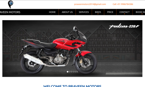 Designed and Developed a website for automobile dealer. The website lists Ex-showroom prices for Bajajtwo wheelers and contact form for service, test drive or buying a vehicle. Technologies Used: PHP, HTML5, CSS3, Bootstrap 3, JQuery.