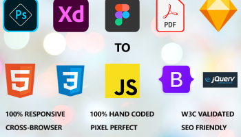 I will convert PSD,xd,ai,PDF to responsive HTML template
