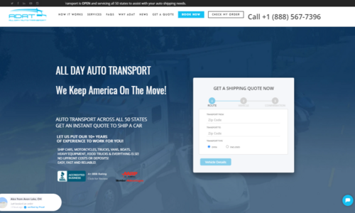 The client wanted the Home page and Get a quote to be redesigned so I created the new design and developed for them. Home page link: https://www.alldayautotransport.com/Quote Page link: https://www.alldayautotransport.com/get-quote/