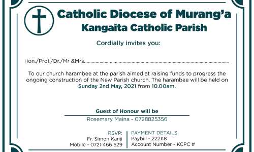 A church invitation card designed for both physical and online distribution.