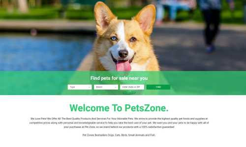 web design and development project for petzone pet sales and pet care platform. 