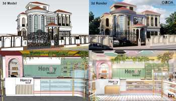 Interior and Exterior 3d modeling and rendering 