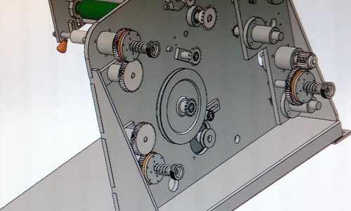 Pharmaceutical machine (strip cutting) 3D model made in Solidworks