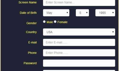 I have created java script registration form