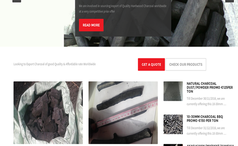 Charcoal Exportation Company website design and Content development