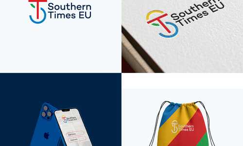 Complete Brand Identity for the Media comapny "Southern Times EU" We go back and forth with many changes and end up using this concept in which the Letter S&T are design in a way that all brand colors can be incorporated in it to represent different southern european states.