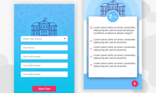 School Quiz app interactive Design