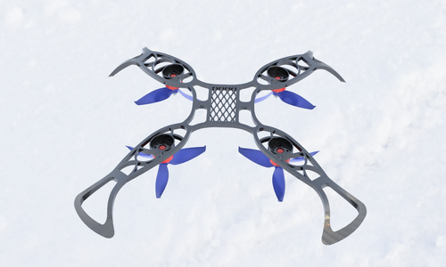 A 3D printable FPV Racing Drone Chassis designed in FUSION 360.